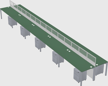Shared rectangular cubicle