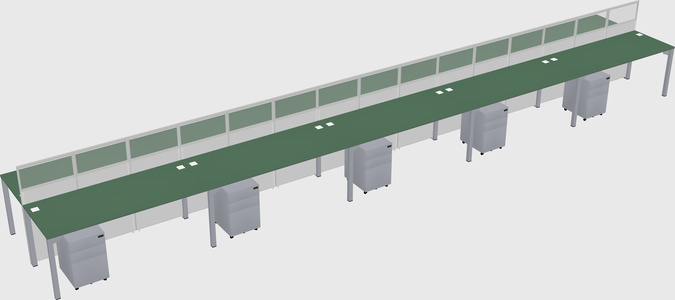 Shared rectangular cubicle