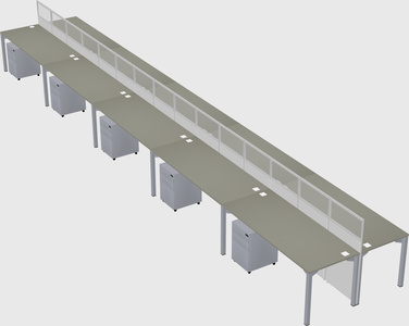 Shared rectangular cubicle