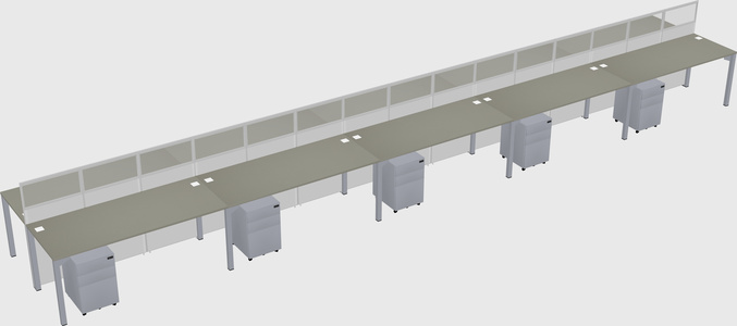 Shared rectangular cubicle