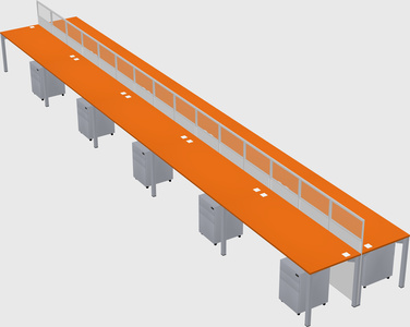 Shared rectangular cubicle