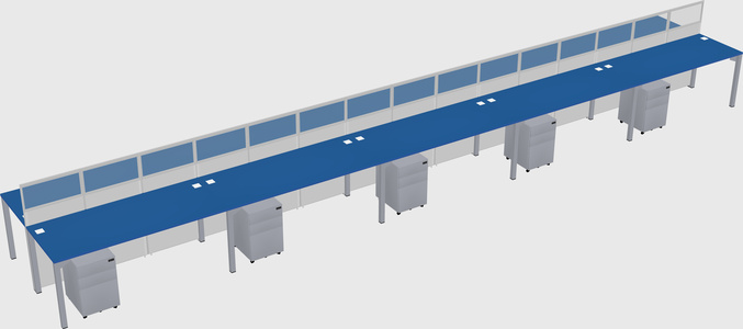 Shared rectangular cubicle