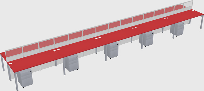 Shared rectangular cubicle