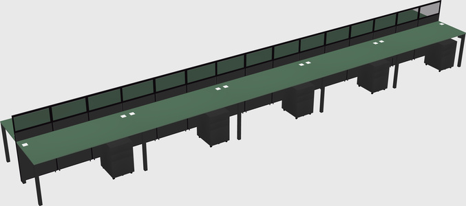 Shared rectangular cubicle