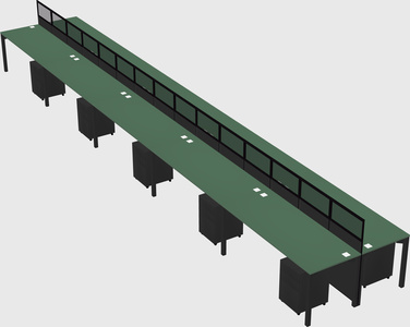 Shared rectangular cubicle