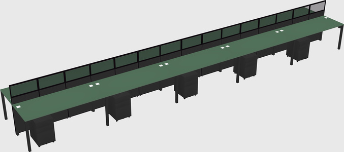 Shared rectangular cubicle