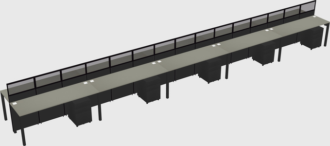 Shared rectangular cubicle