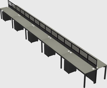 Shared rectangular cubicle