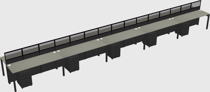 Shared rectangular cubicle