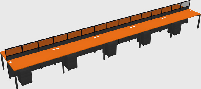 Shared rectangular cubicle