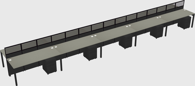 Shared rectangular cubicle