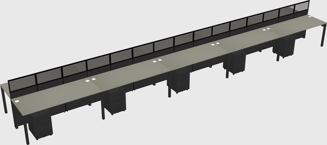 Shared rectangular cubicle