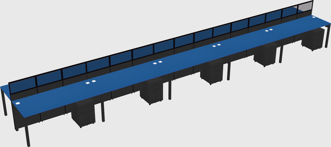 Shared rectangular cubicle