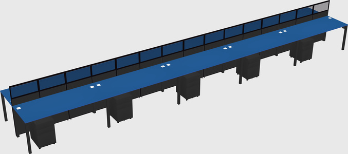 Shared rectangular cubicle