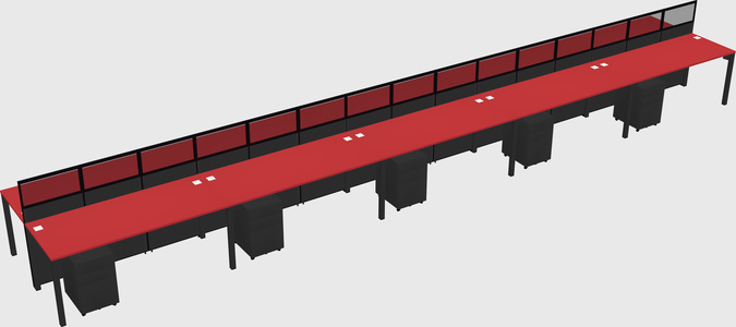 Shared rectangular cubicle