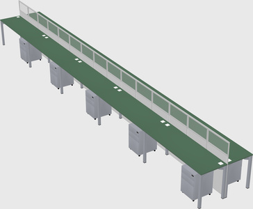 Shared rectangular cubicle
