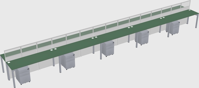 Shared rectangular cubicle