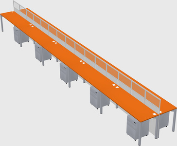 Shared rectangular cubicle