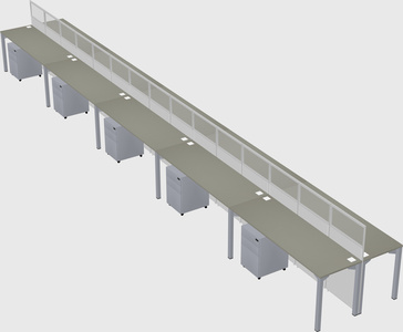 Shared rectangular cubicle