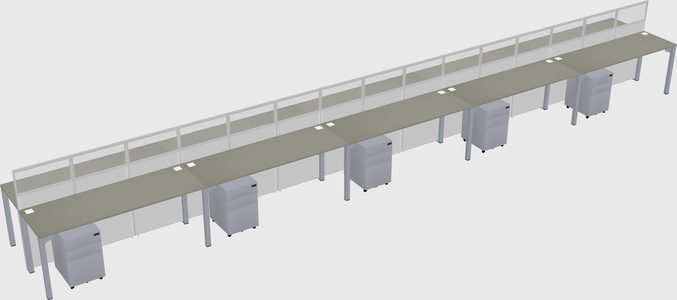 Shared rectangular cubicle