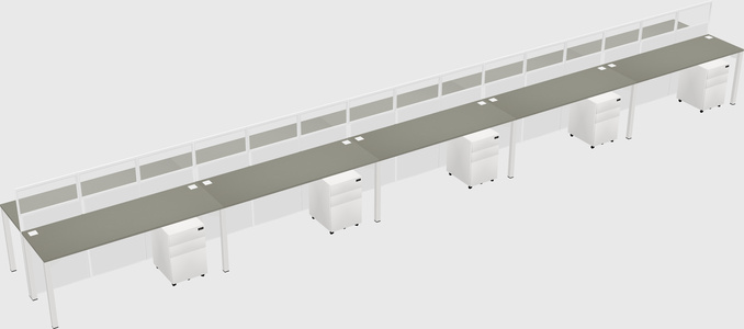 Shared rectangular cubicle