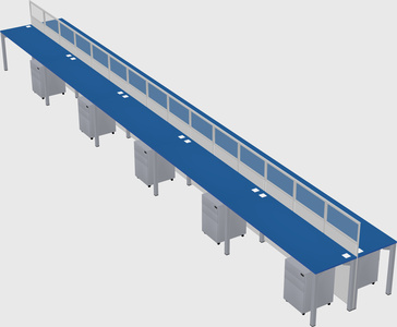 Shared rectangular cubicle