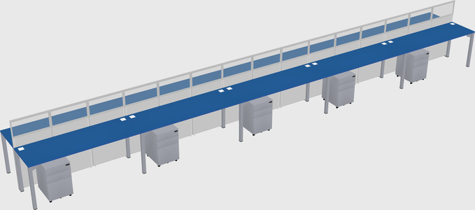 Shared rectangular cubicle