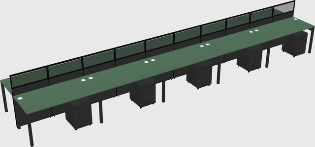 Shared rectangular cubicle
