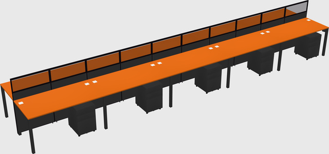 Shared rectangular cubicle