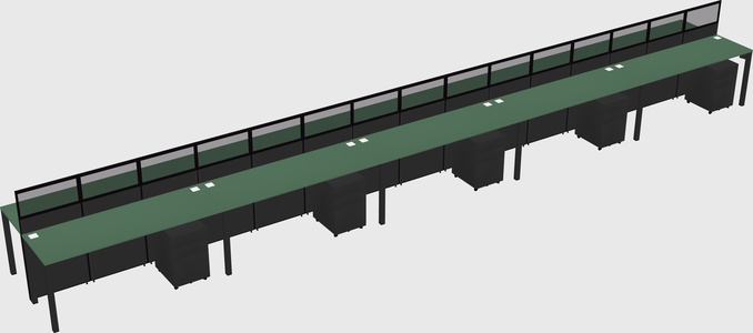 Shared rectangular cubicle