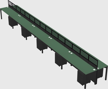 Shared rectangular cubicle