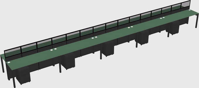 Shared rectangular cubicle