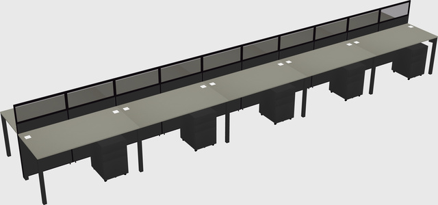 Shared rectangular cubicle