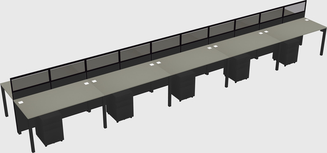 Shared rectangular cubicle