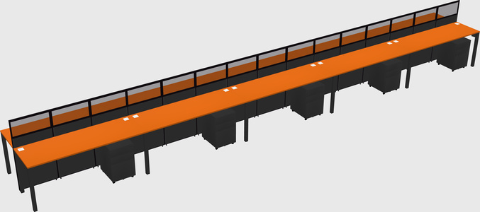 Shared rectangular cubicle