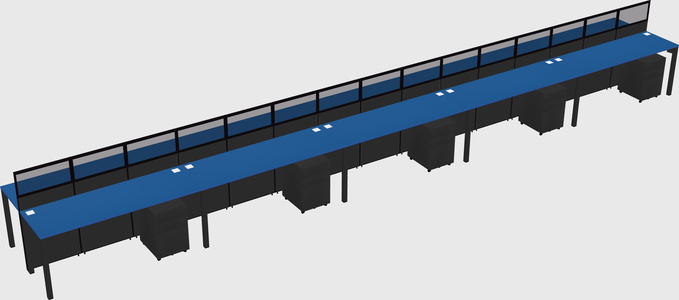 Shared rectangular cubicle