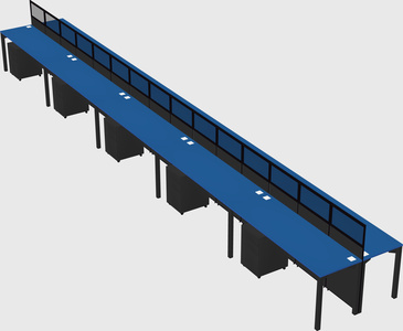 Shared rectangular cubicle