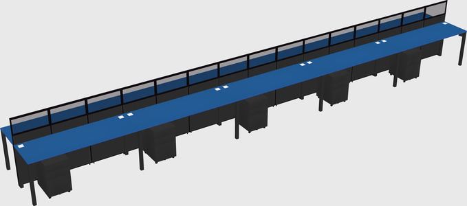 Shared rectangular cubicle