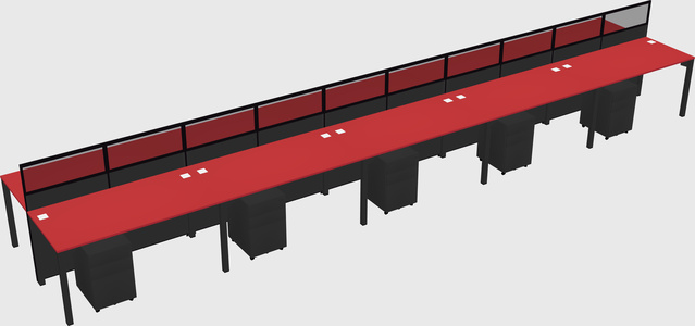 Shared rectangular cubicle