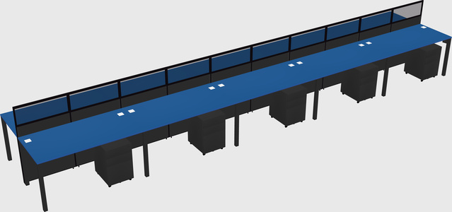 Shared rectangular cubicle
