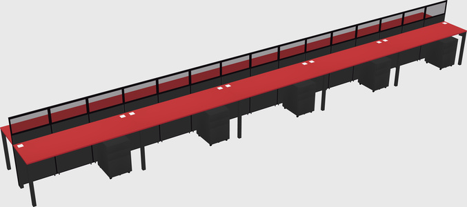 Shared rectangular cubicle