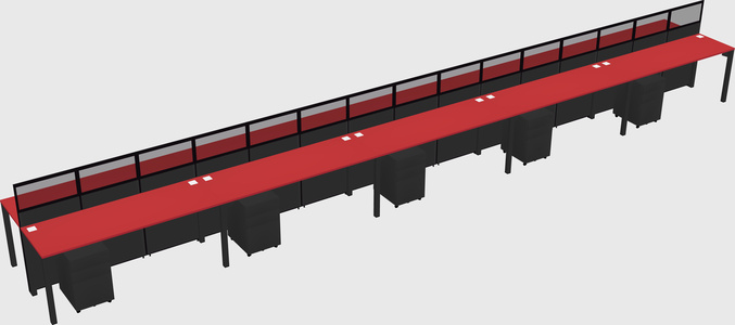 Shared rectangular cubicle