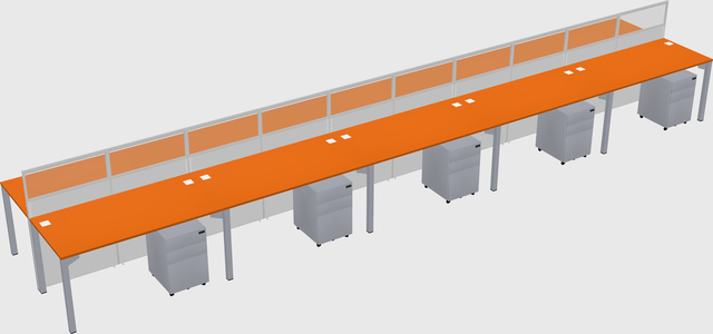 Shared rectangular cubicle