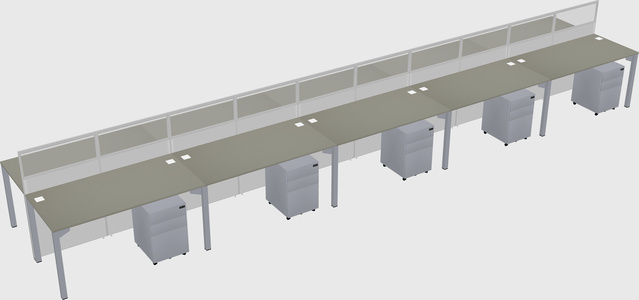 Shared rectangular cubicle