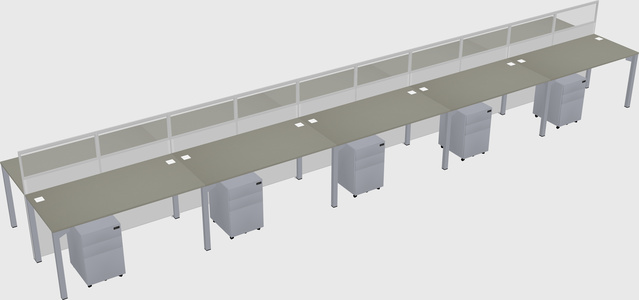 Shared rectangular cubicle