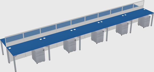 Shared rectangular cubicle