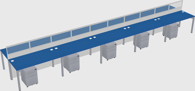 Shared rectangular cubicle