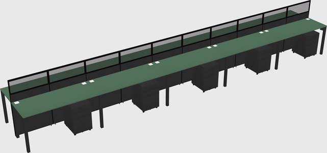 Shared rectangular cubicle