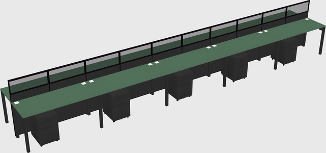 Shared rectangular cubicle