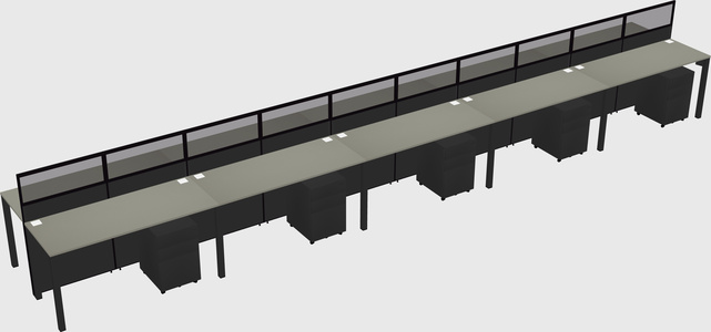 Shared rectangular cubicle